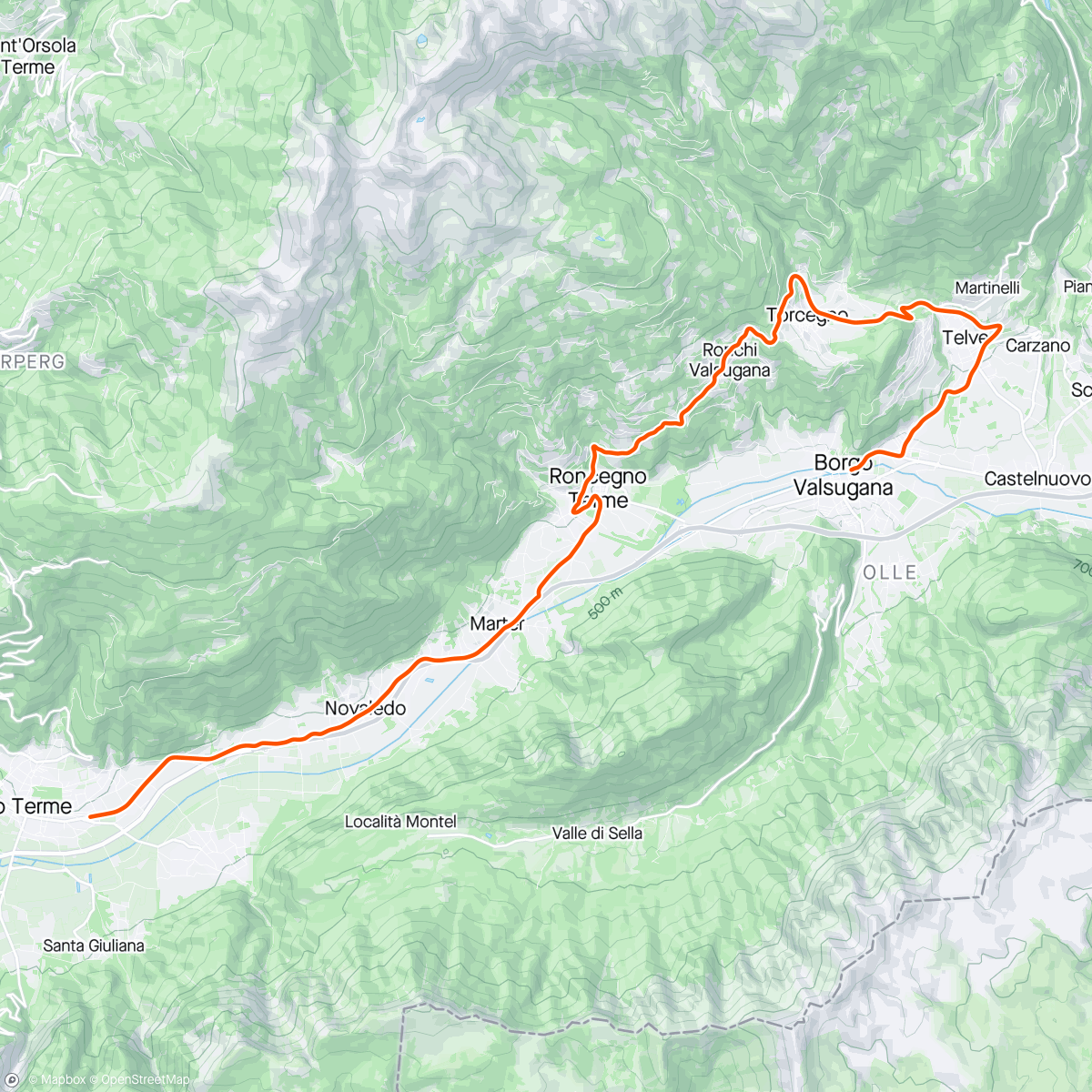 Mapa da atividade, ROUVY - Tour of the Alps 2024 | Stage 4 - Borgo Valsugana