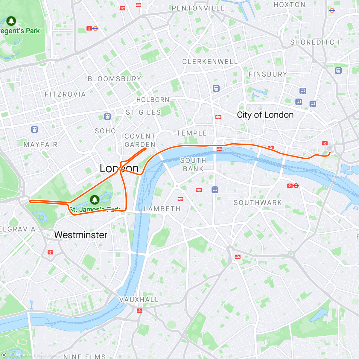 アクティビティ「Zwift - Race: Stage 3: Bag That Badge - London Classique Reverse (B) on Classique Reverse in London」の地図