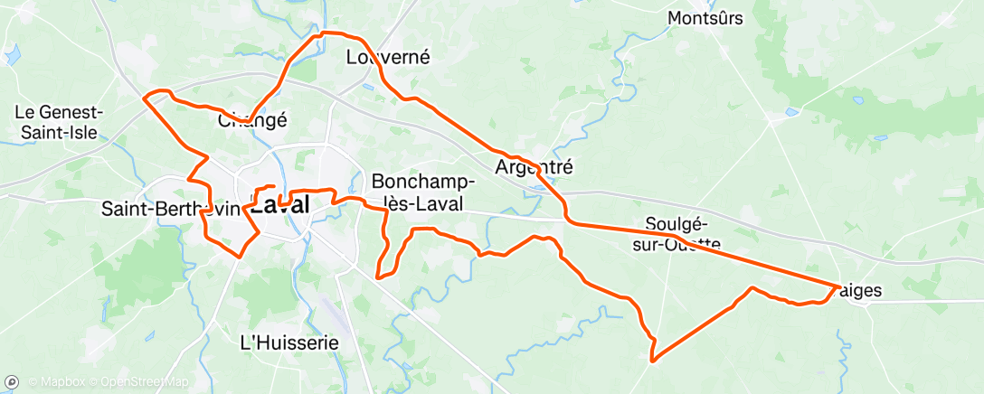 Map of the activity, Jour de Tour de France en Mayenne avec Body ! 💛 X ❤️