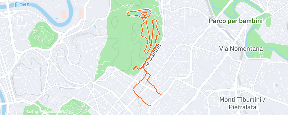 Map of the activity, Corsa mattutina