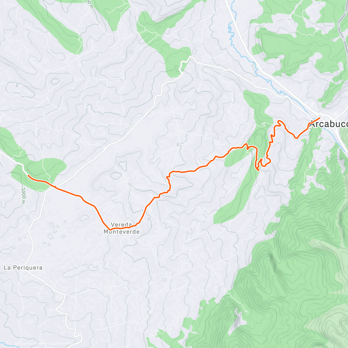 Map of the activity, Ciclo paseo arcabuco suave suave
