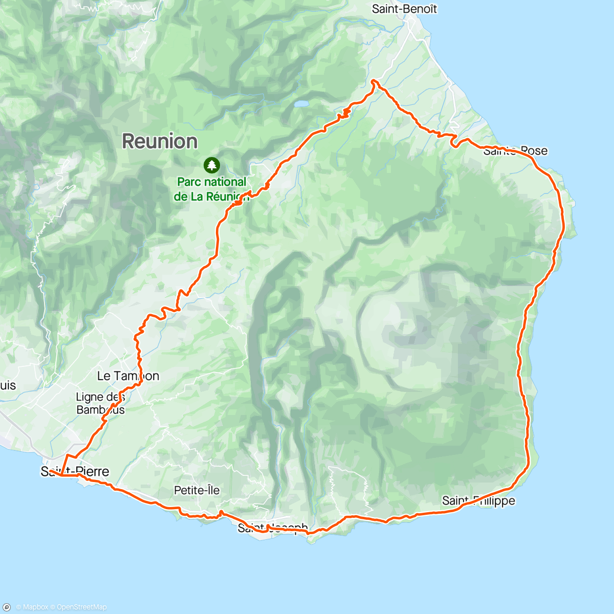 Map of the activity, Demi tour de l'île par le sud