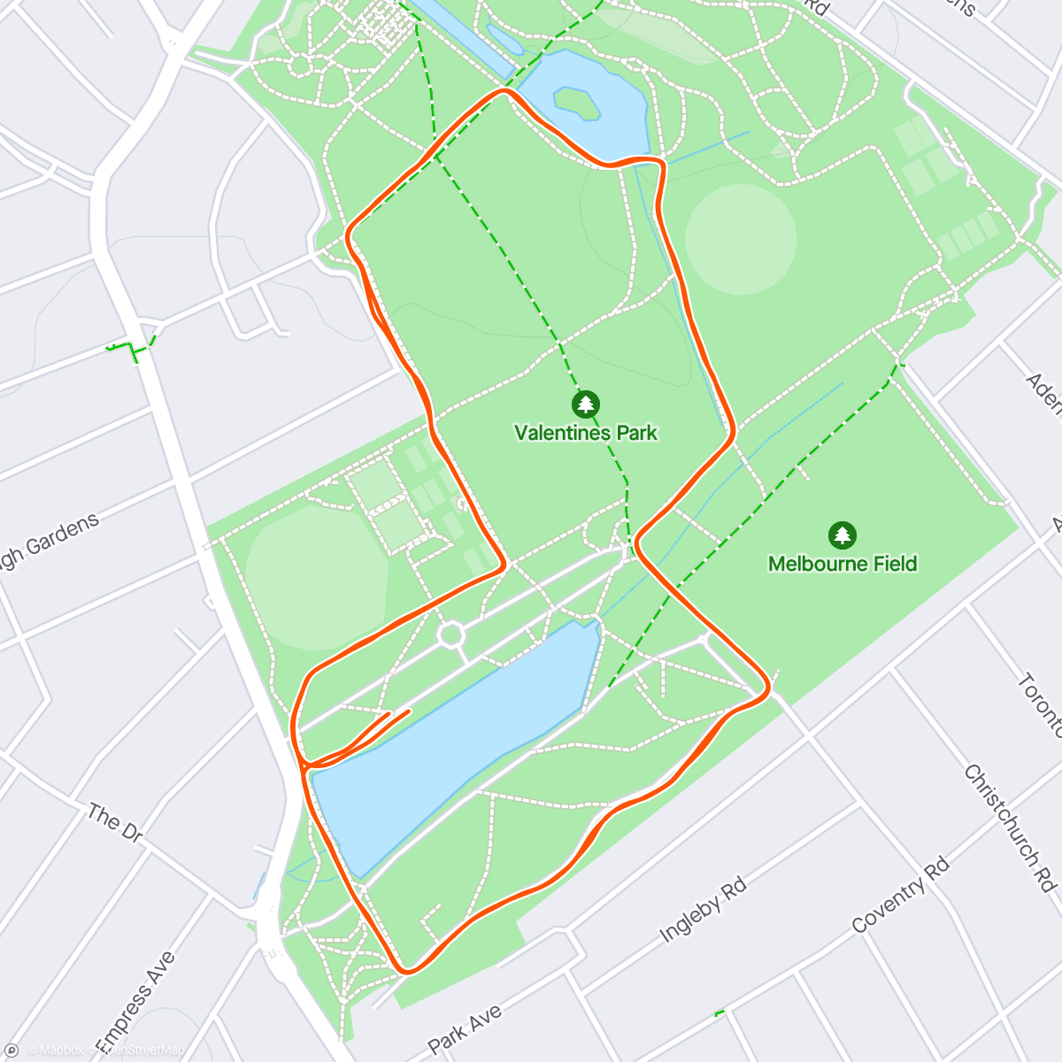 「Park run」活動的地圖