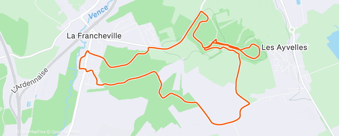 Map of the activity, Morning Run