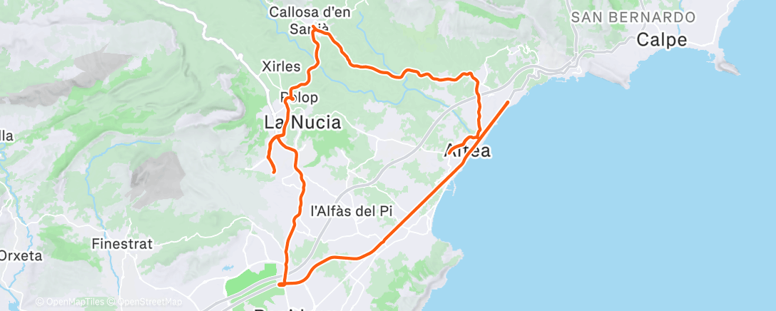 Map of the activity, Afternoon Ride