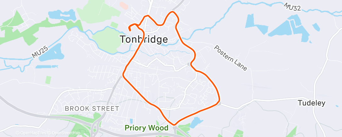 Map of the activity, Evening Run