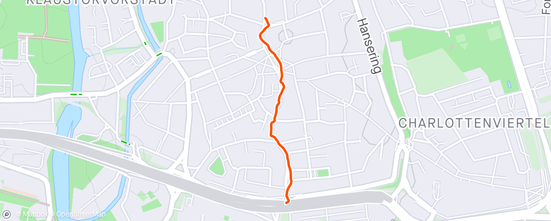 Mapa da atividade, Lauf am Nachmittag