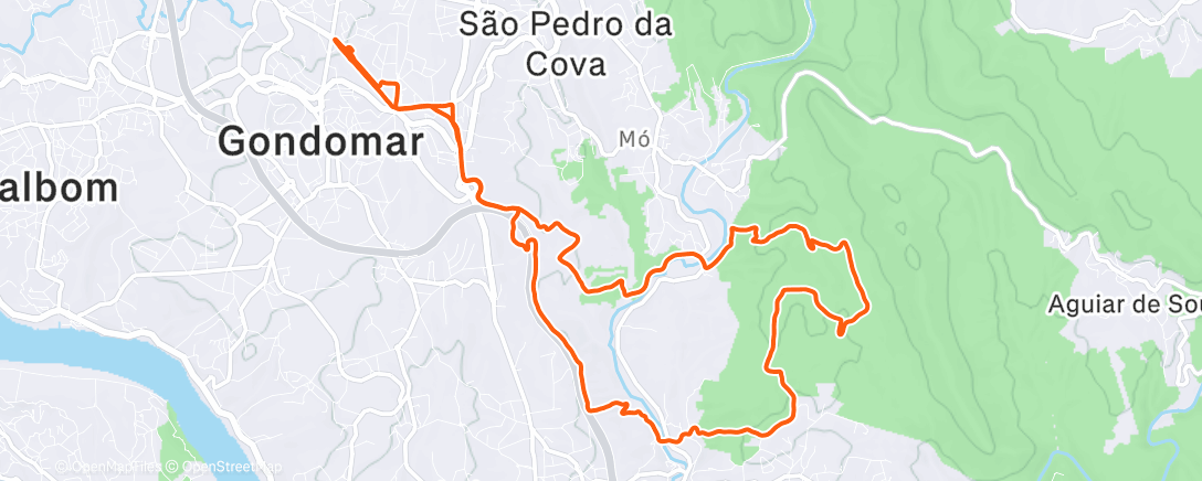 Карта физической активности (Corrida em trilho matinal)