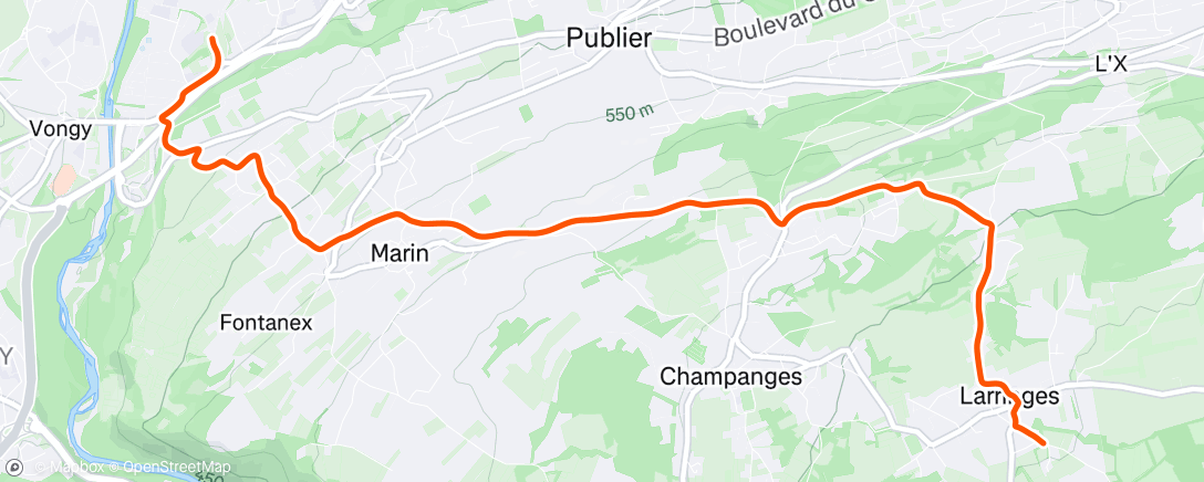 Map of the activity, Afternoon Ride