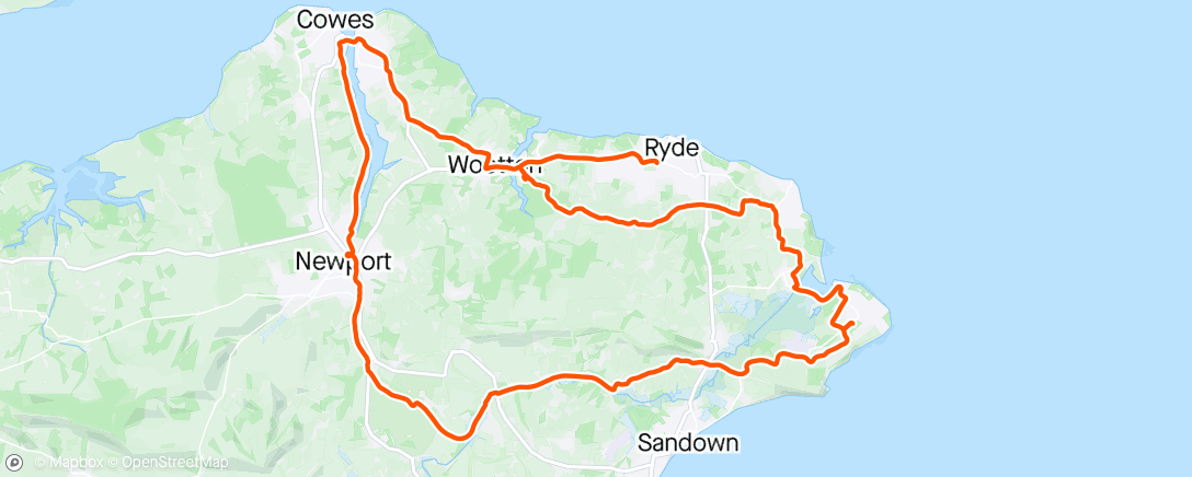 「Randonnee 55km Isle of Wight cycliing event」活動的地圖