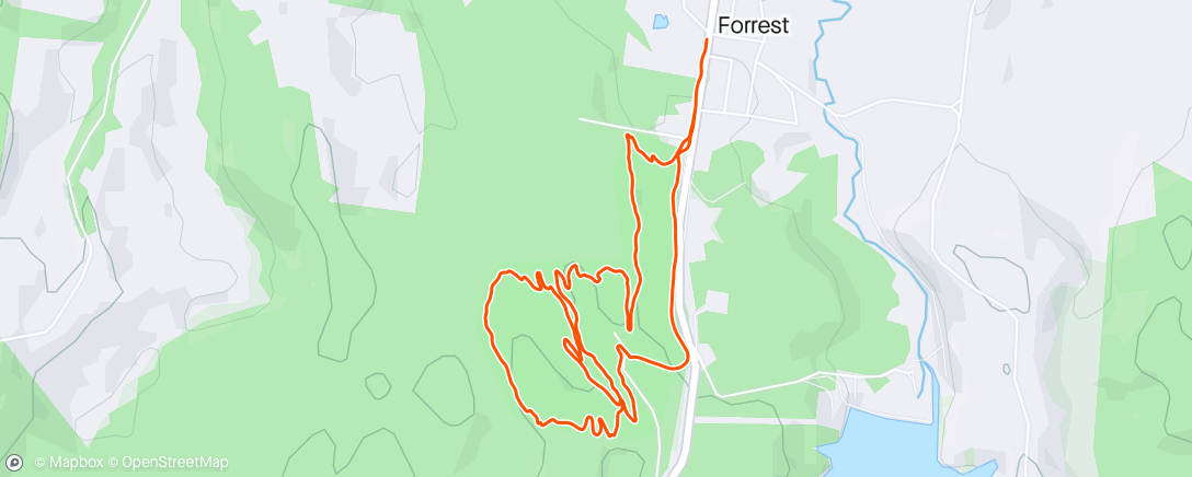 Map of the activity, Grass tree trail run
