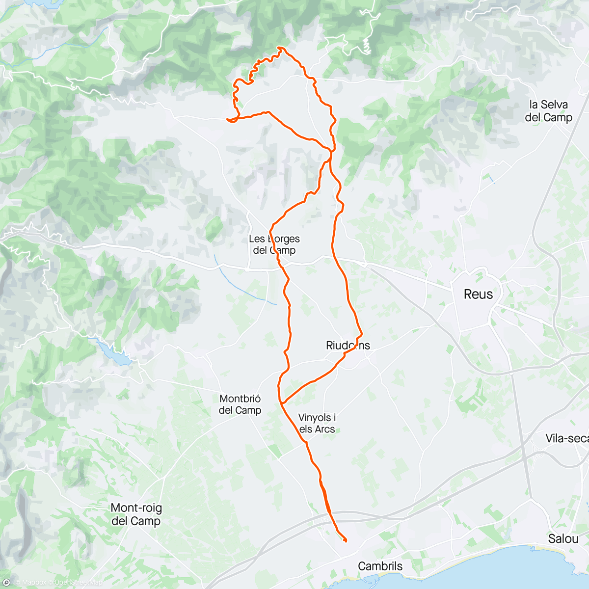 Mapa da atividade, Vilaplana, Garrigots, Portugal