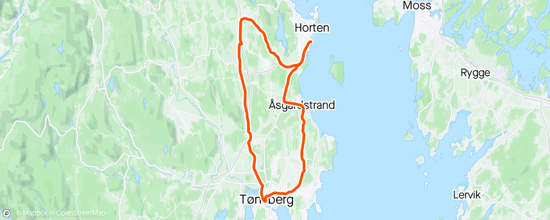 Map of the activity, Tønsberg tur m/June, Merethe og Roy