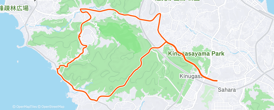 Map of the activity, Ride around the hills