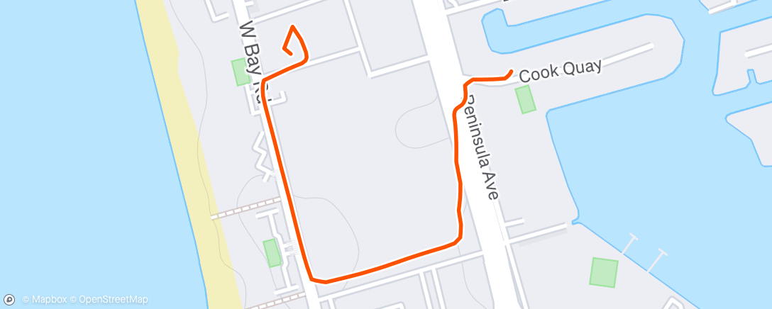 Map of the activity, ☁️ West Bay Night Ride