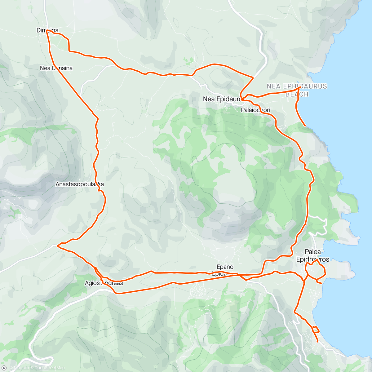 Map of the activity, Breakawaygreece.com - half day ride