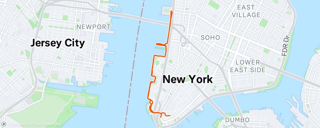 Map of the activity, Afternoon Run