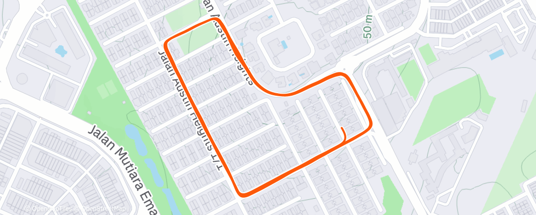 Map of the activity, Evening Run