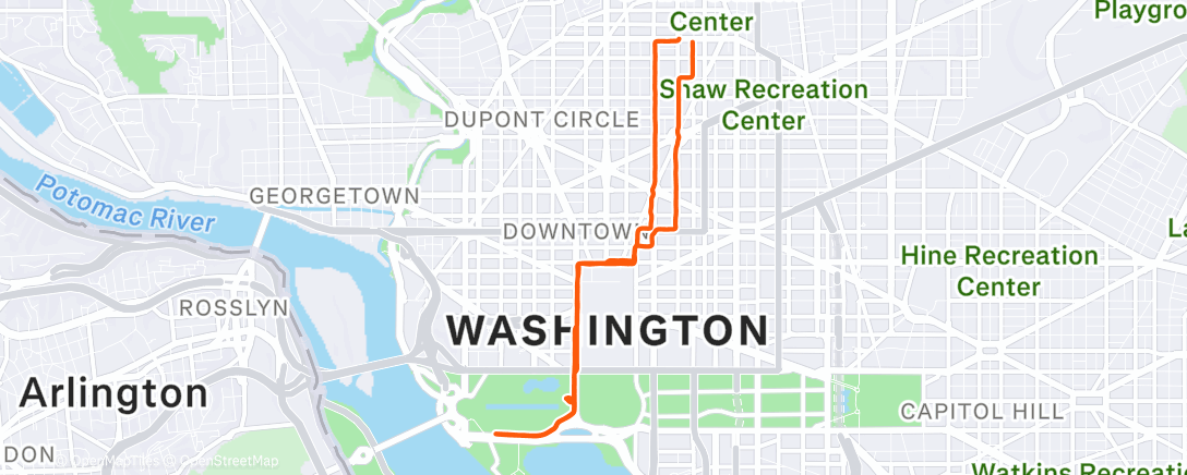 Map of the activity, Afternoon Run