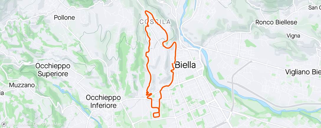 Map of the activity, Biella> Cossila> Biella