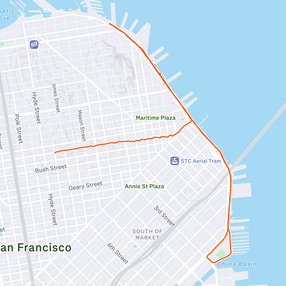 Map of the activity, Embarcaderun