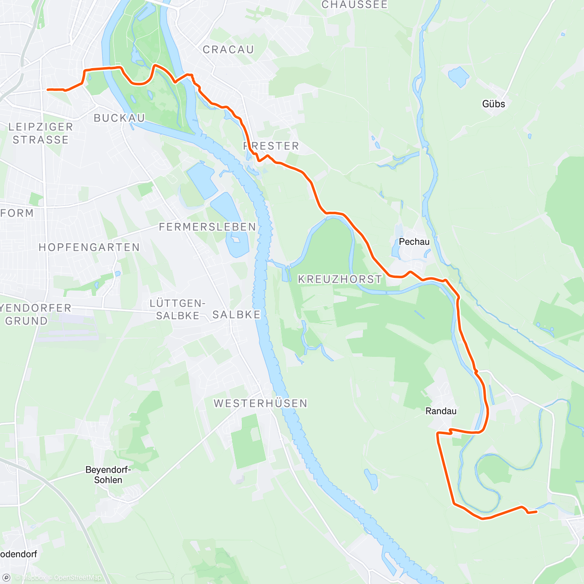 Map of the activity, Gravel-Fahrt am Nachmittag