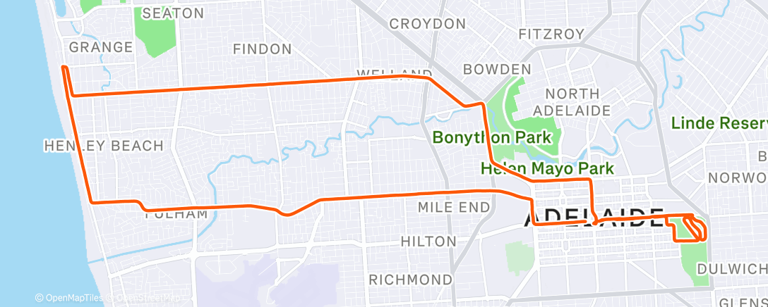 Карта физической активности (Lunch Ride)