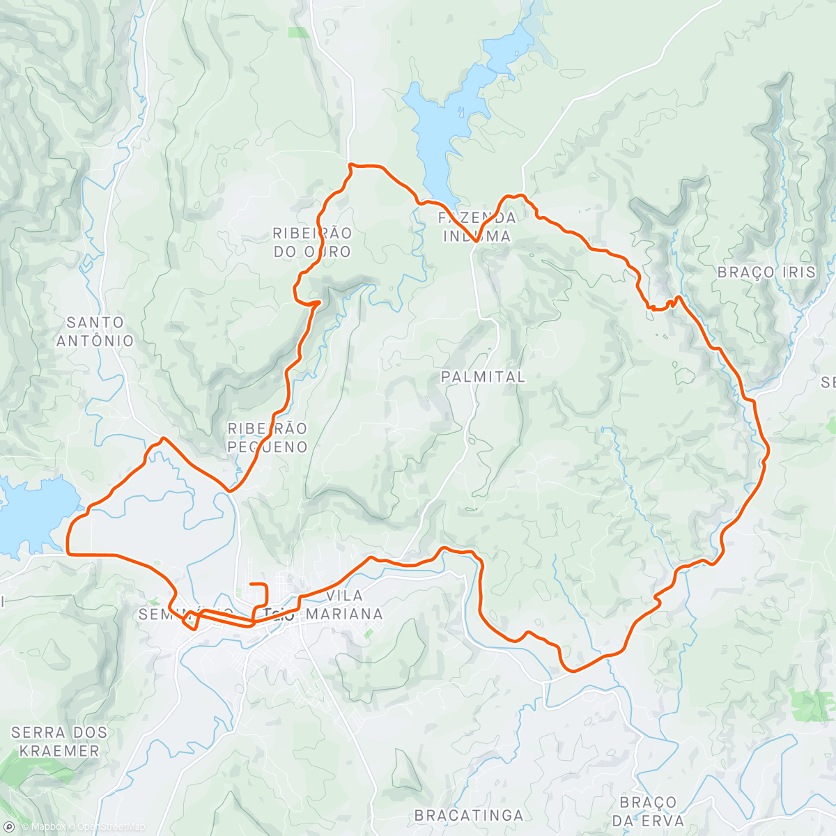 Map of the activity, 1° Pedala Taió Bike Tour, Reconhecimento trajeto Pró.