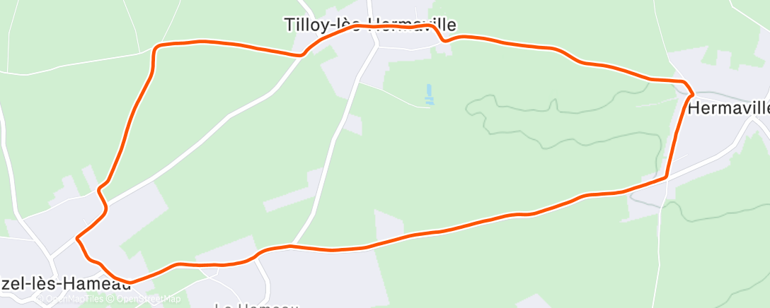 Map of the activity, Afternoon Run