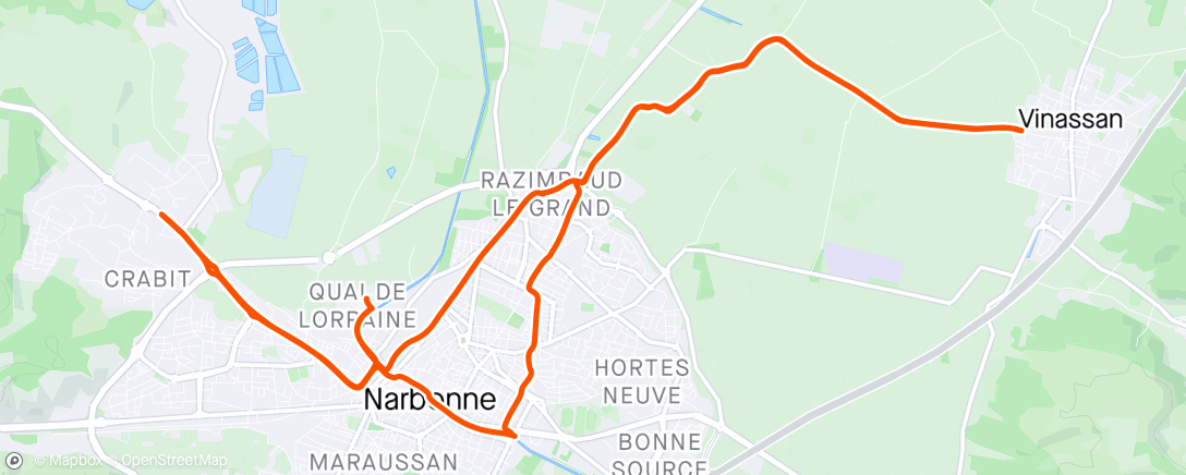 Mapa de la actividad, Randonneurs Narbonnais