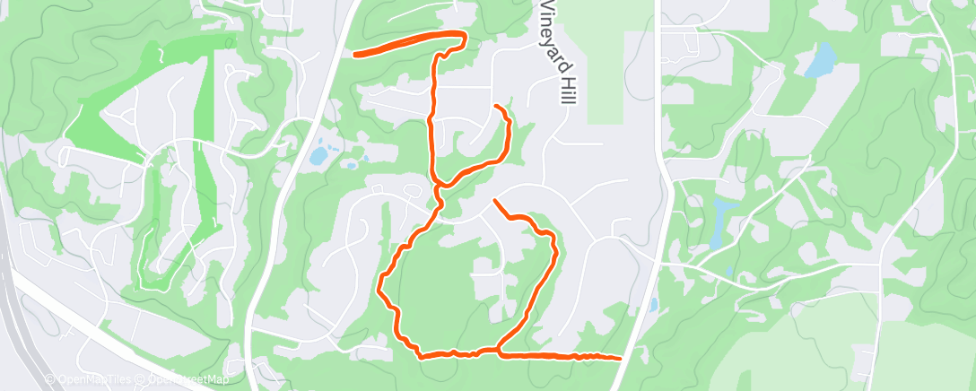 Map of the activity, Crescent Trail
