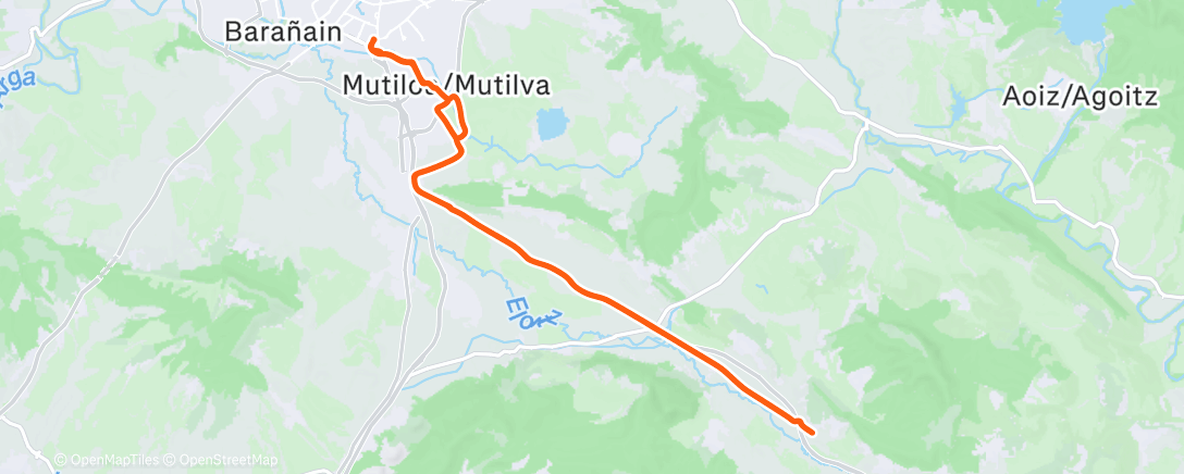 Map of the activity, Bicicleta por la tarde