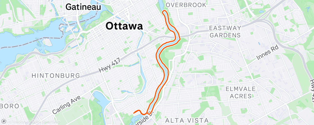 Map of the activity, Morning Run