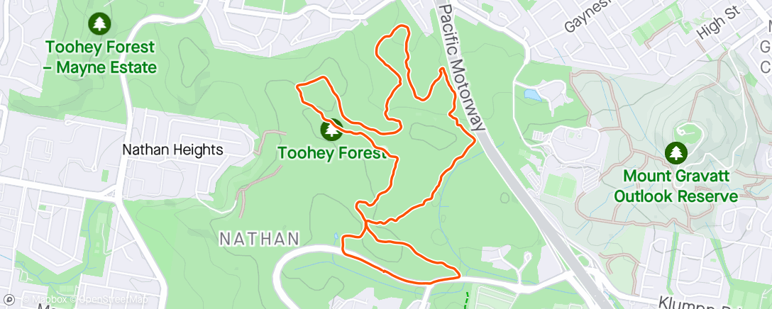 Map of the activity, RB Tuesday Trails - Rainy Run makes it Fun