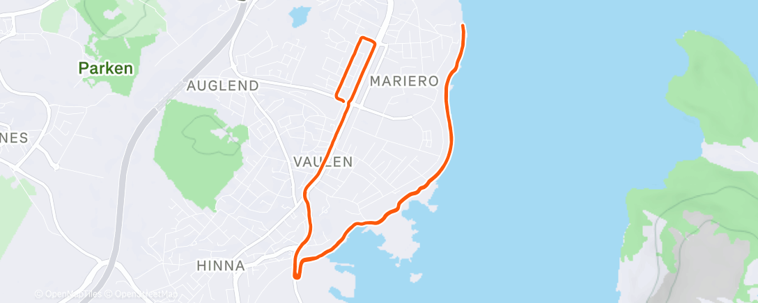 Map of the activity, Afternoon Run