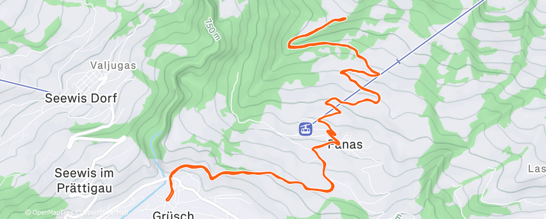 Map of the activity, Mountainbike-Fahrt am Morgen