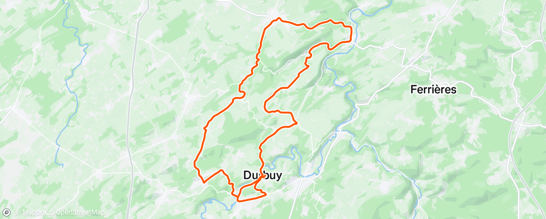Map of the activity, Lunch Ride