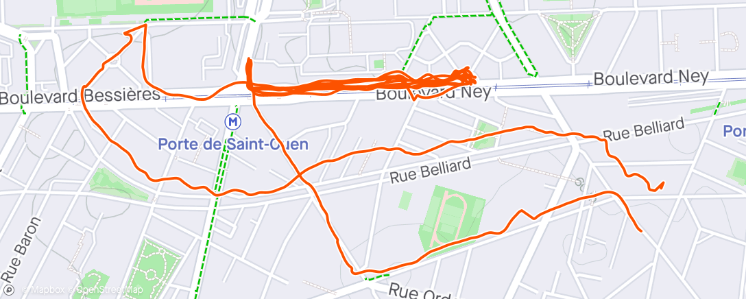 アクティビティ「Course à pied en soirée」の地図
