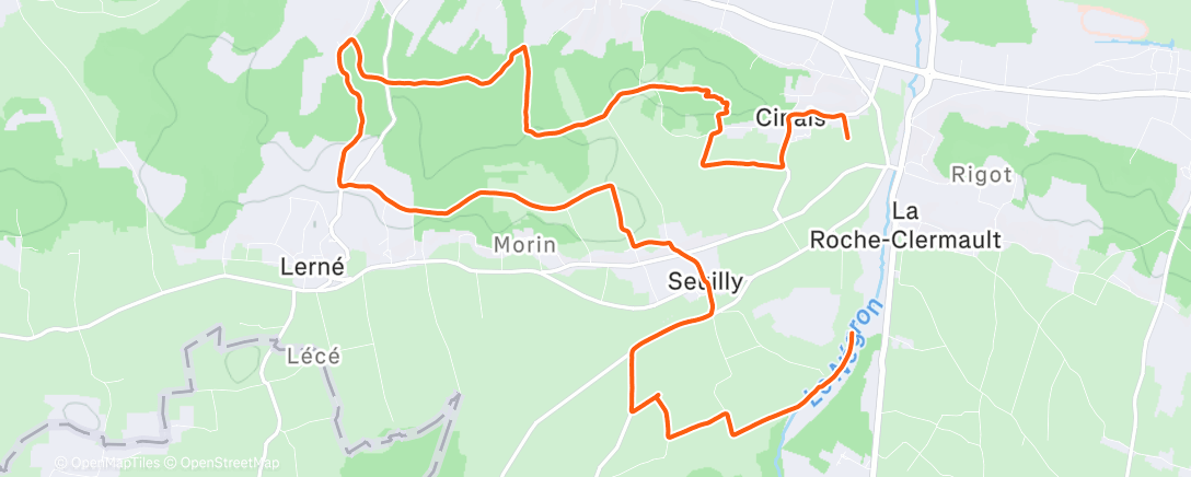 Map of the activity, Trail le matin