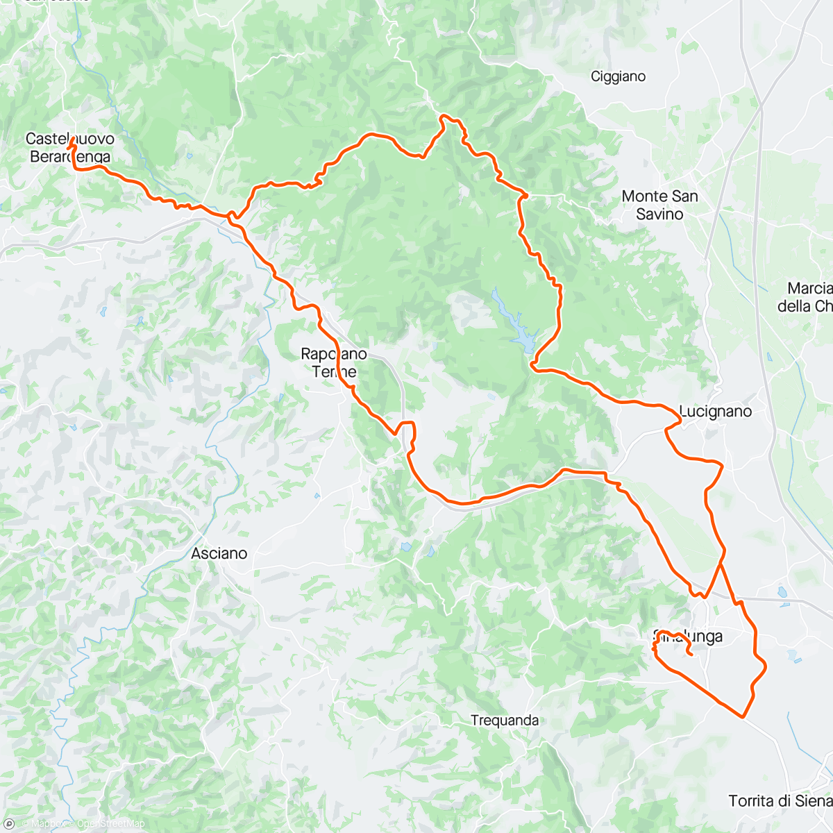 Карта физической активности (The hilliest alternative to Castelnuovo Berardenga😅)
