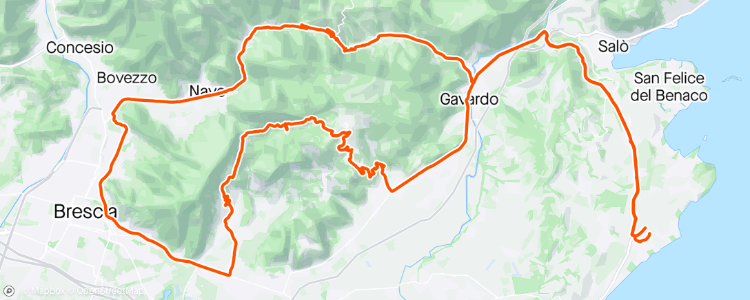 Map of the activity, Serle & Gavardo with the Giuly bike team
