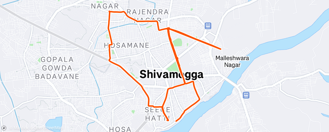 Map of the activity, Night Ride
