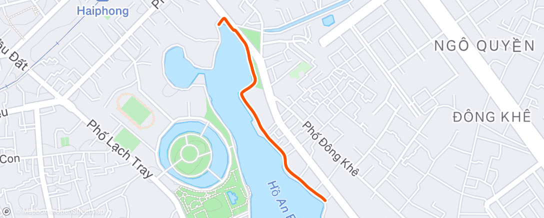 Map of the activity, Evening Run