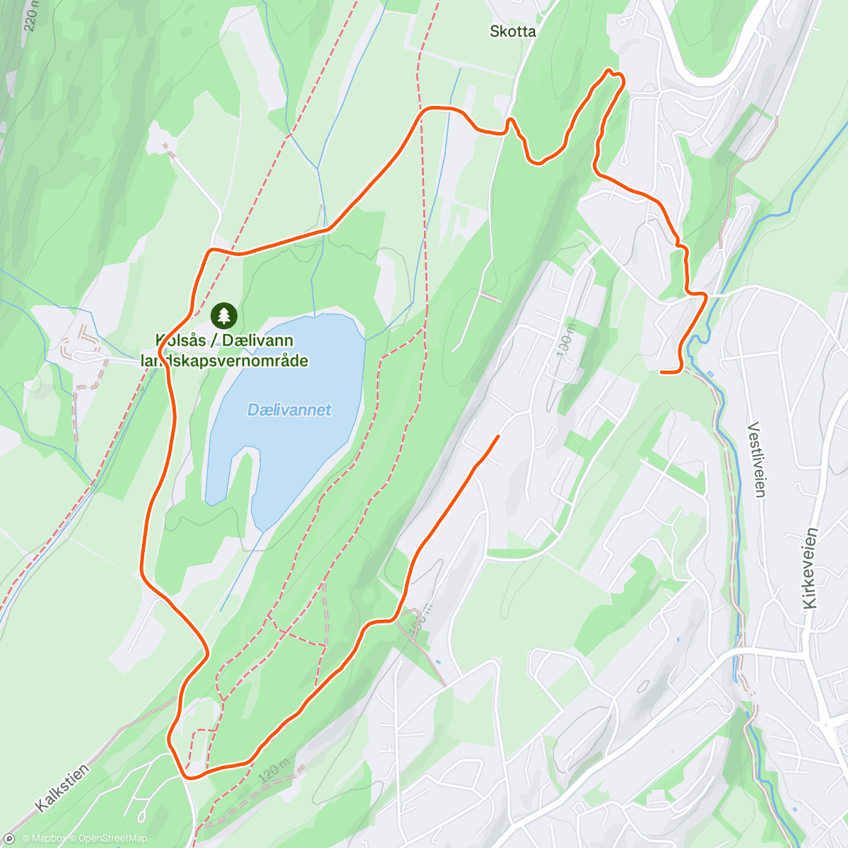 Map of the activity, Solsnu-jogg rundt dælivann