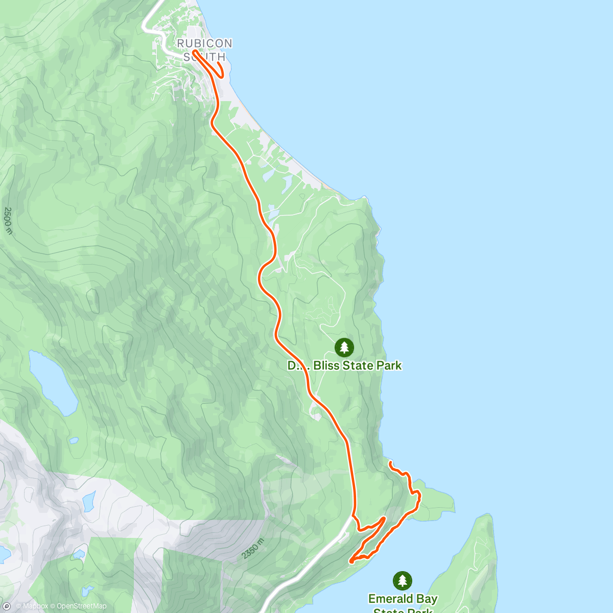 Map of the activity, Lunch Hike