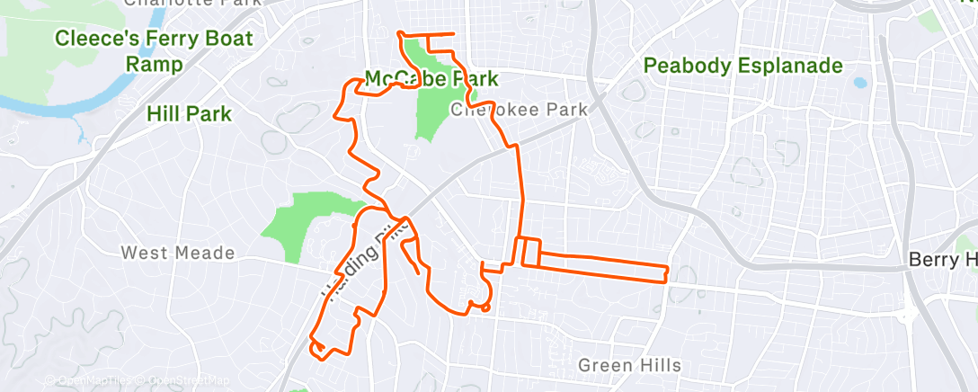 Map of the activity, Lunch Ride