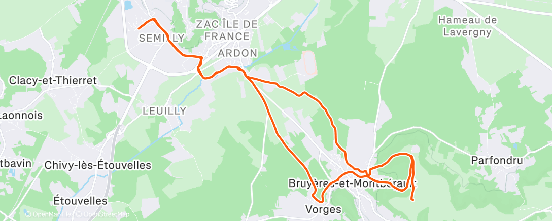 Mappa dell'attività Afternoon Ride