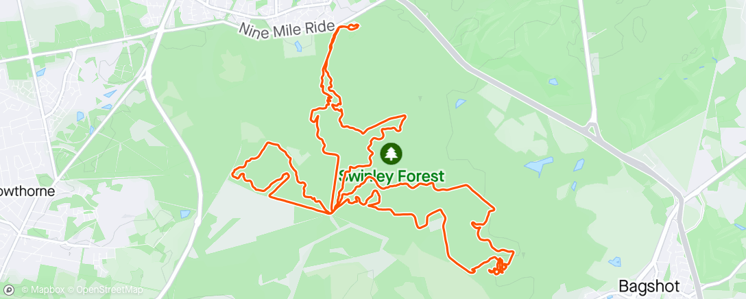 Map of the activity, Swinley Forest