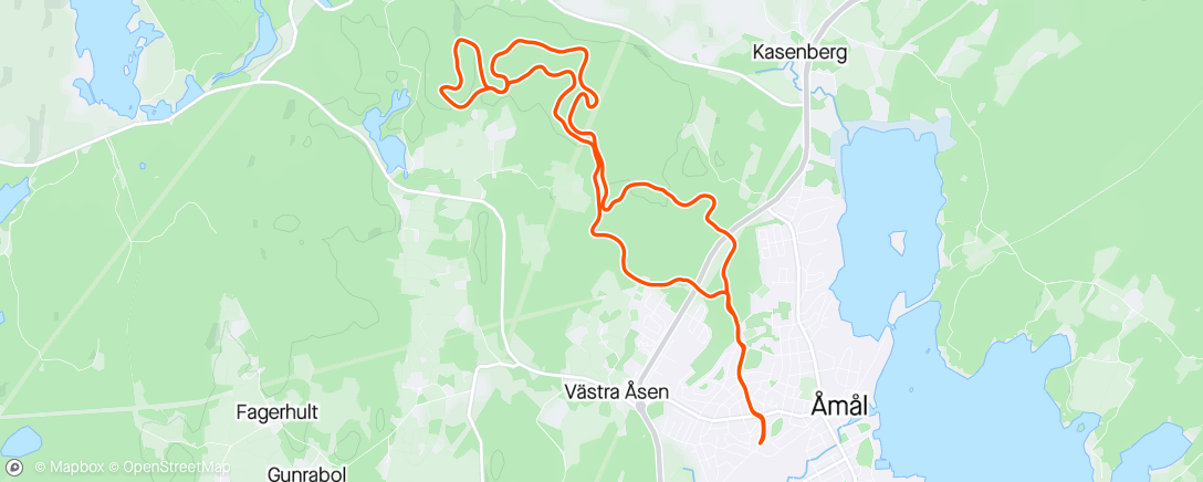 Mapa de la actividad, Hanebol 12km-spåret
