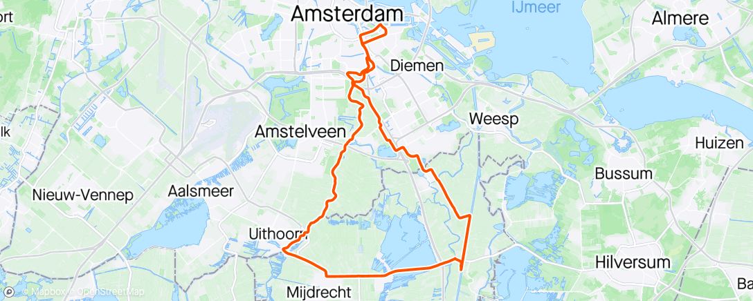 Map of the activity, RCC Training ride